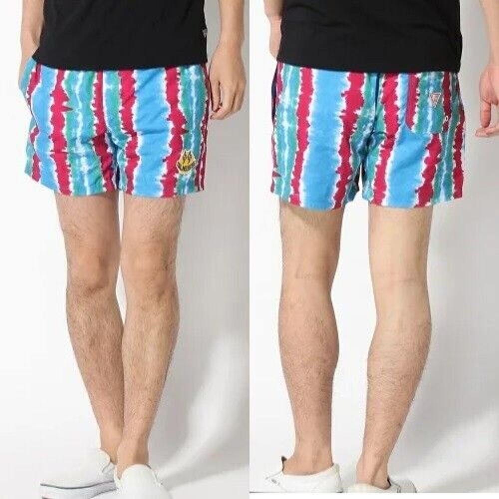Guess J Balvin Tie Dye Swim Trunk Shorts Blue Relaxed Fit Mens Size Small Beachy